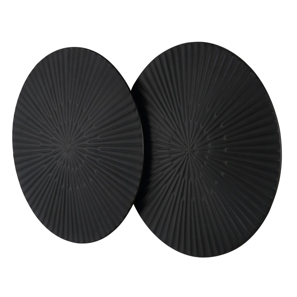 Safavieh AZRAEL, 16 Inch Black Metal Wall Decor – Modern Dual-Disk Design for Contemporary Home Interiors WDC5012A