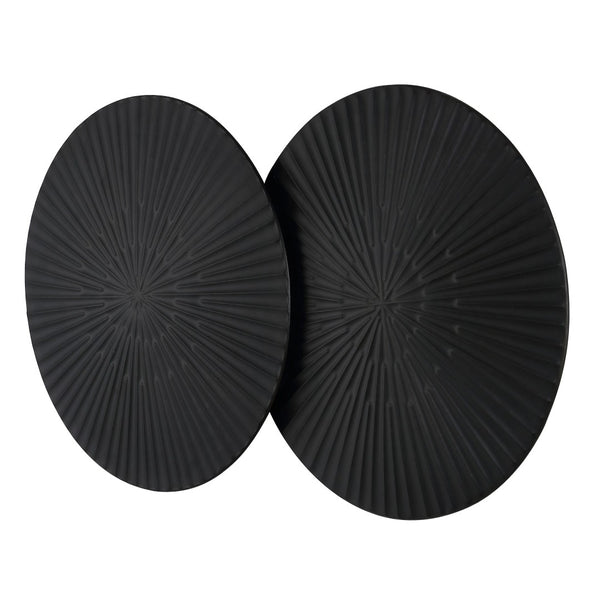 Safavieh AZRAEL, 16 Inch Black Metal Wall Decor – Modern Dual-Disk Design for Contemporary Home Interiors WDC5012A