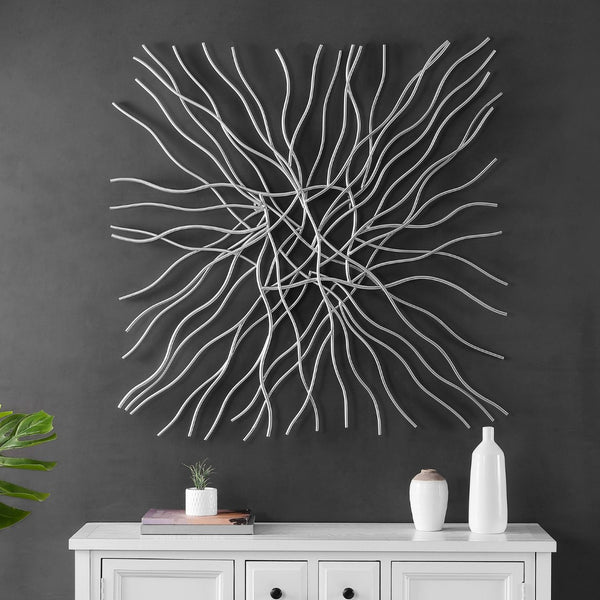 Safavieh AVERINA, 40-Inch Antique Silver Metal Wall Decor - Sculptural Branch Design for Modern Interiors WDC5015A