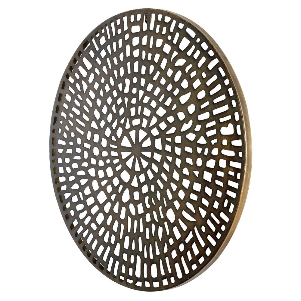 Safavieh LEOFE, 24-Inch Antique Brass Metal Wall Decor - Vintage-Inspired Mandala Design for Timeless Elegance WDC5017A