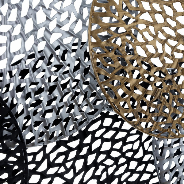 Safavieh VIVIETTE, 24 Inch Metal Wall Decor - Modern Geometric Art with Silver, Bronze, and Black Finish WDC5019A