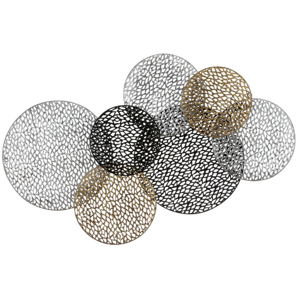 Safavieh VIVIETTE, 24 Inch Metal Wall Decor - Modern Geometric Art with Silver, Bronze, and Black Finish WDC5019A