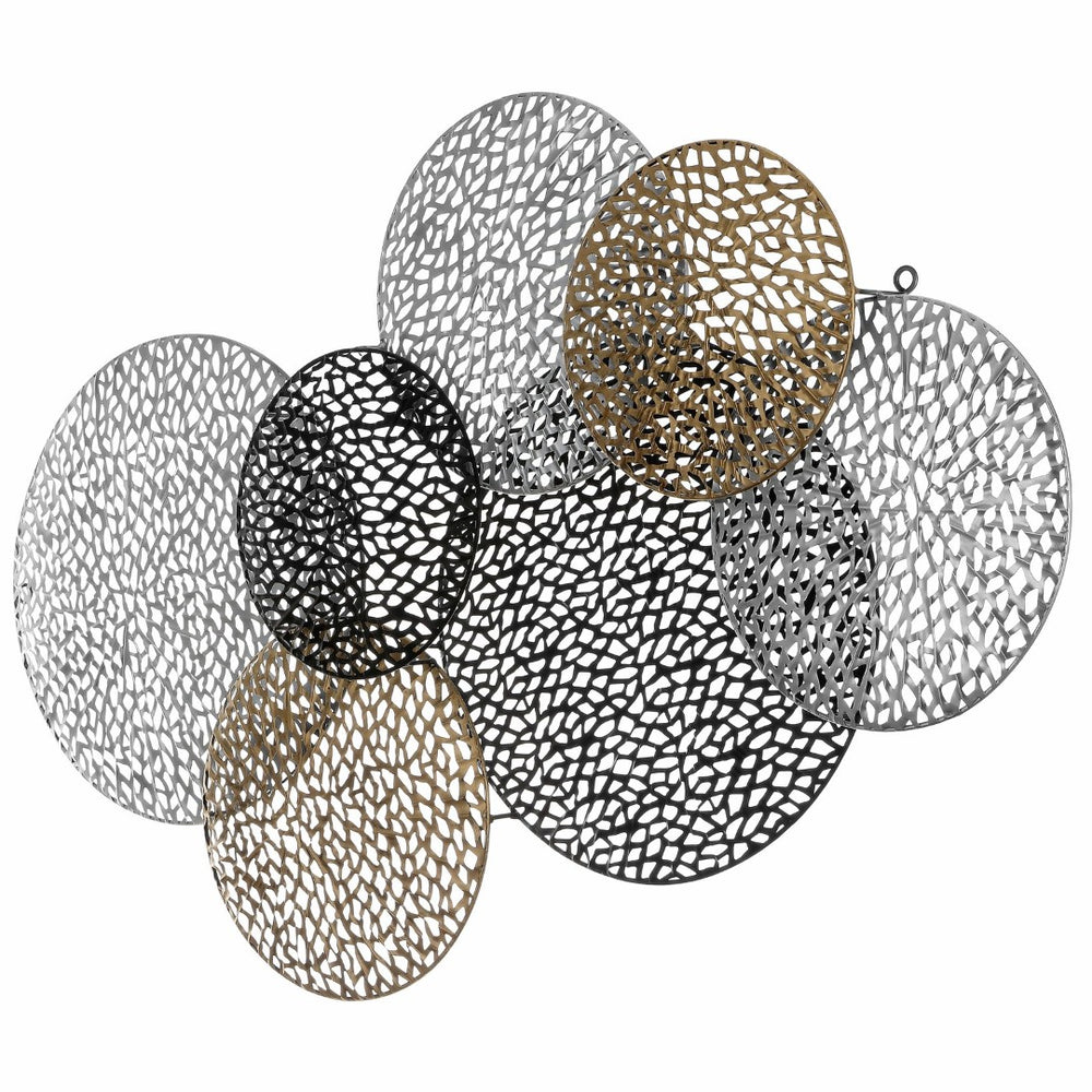 Safavieh VIVIETTE, 24 Inch Metal Wall Decor - Modern Geometric Art with Silver, Bronze, and Black Finish WDC5019A