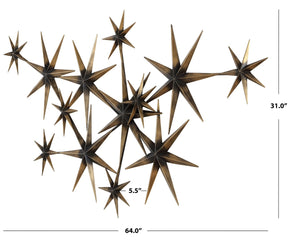 Safavieh JAKOB, 64 Inch Bronze Metal Wall Decor - Celestial Star Art for Dramatic Home Accent and Style WDC5021A