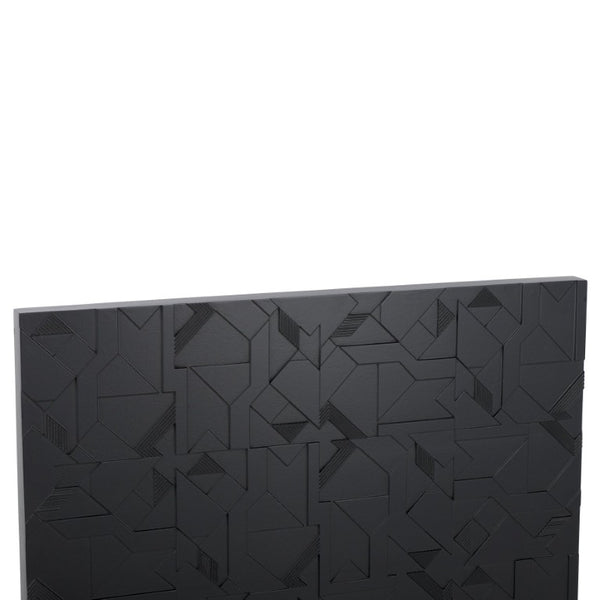 Safavieh Emery Geometric Relief MDF Wall Panel Sculptural Matte Black Modern Decor Art WDC5023A