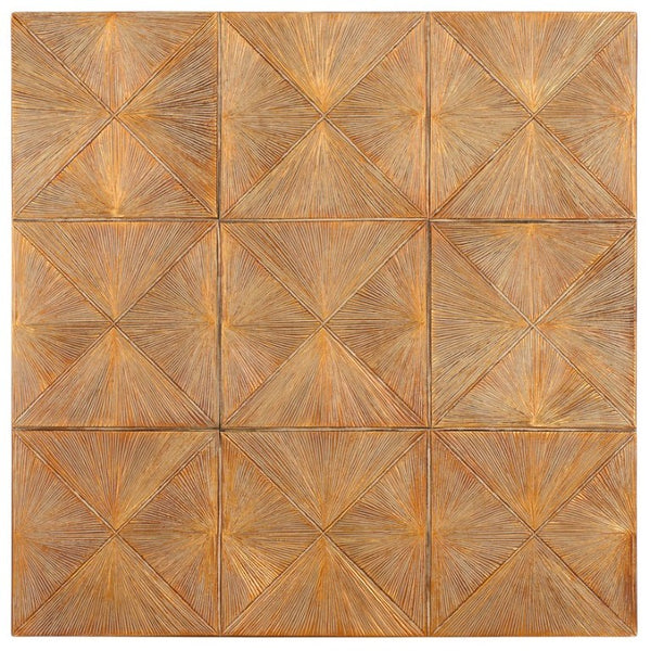Safavieh Marlow Gold Geometric Resin Wall Art Square Sculptural Panel for Modern Living Spaces WDC5024A