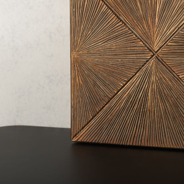 Safavieh Marlow Gold Geometric Resin Wall Art Square Sculptural Panel for Modern Living Spaces WDC5024A
