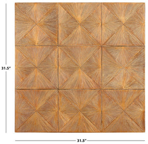 Safavieh Marlow Gold Geometric Resin Wall Art Square Sculptural Panel for Modern Living Spaces WDC5024A