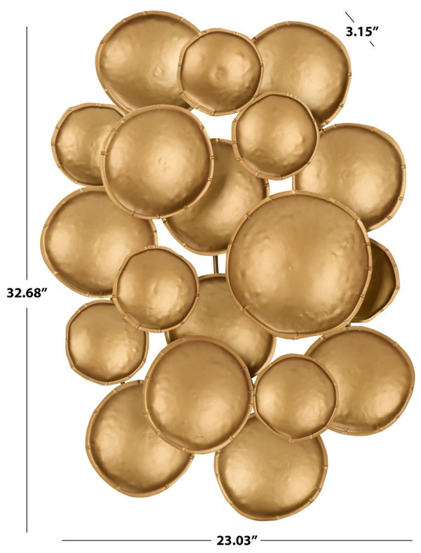 Safavieh Lela Geometric Iron Wall Sculpture with Gold Finish for Modern Living Spaces WDC5025A