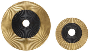 Safavieh Cathy Iron Wall Art Set of 2 Square Panels in Two Tone Gold Black Glam Decor WDC5026A