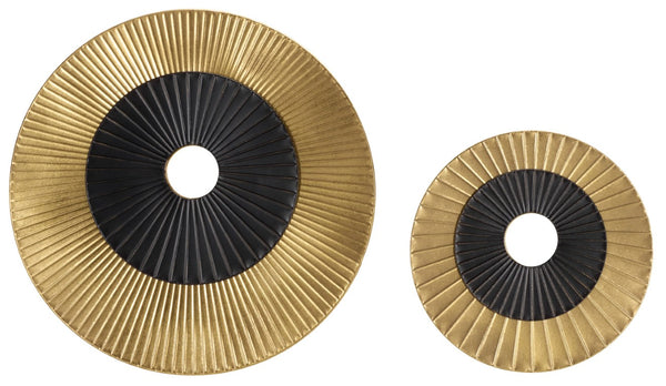 Safavieh Cathy Iron Wall Art Set of 2 Square Panels in Two Tone Gold Black Glam Decor WDC5026A