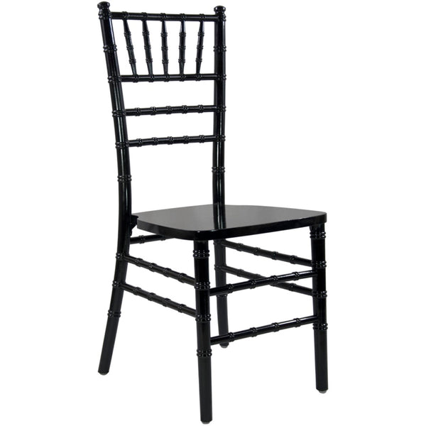English Elm Advantage Chiavari Chair - Elegant, Durable Seating for Weddings, Banquets & Upscale Events Black WDCHI-B