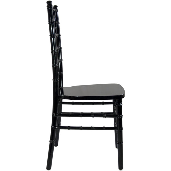 English Elm Advantage Chiavari Chair - Elegant, Durable Seating for Weddings, Banquets & Upscale Events Black WDCHI-B