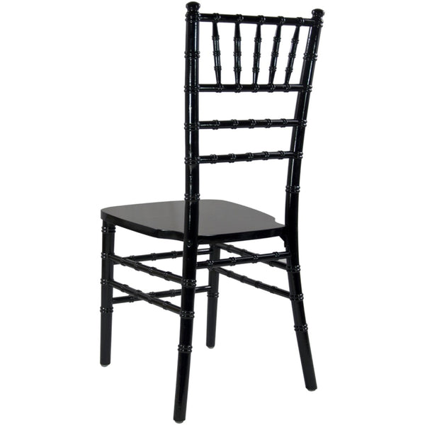 English Elm Advantage Chiavari Chair - Elegant, Durable Seating for Weddings, Banquets & Upscale Events Black WDCHI-B