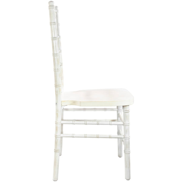 English Elm Advantage Chiavari Chair - Elegant, Durable Seating for Weddings, Banquets & Upscale Events Lime Wash WDCHI-LW