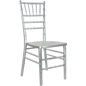 English Elm Advantage Chiavari Chair - Elegant, Durable Seating for Weddings, Banquets & Upscale Events Silver WDCHI-S