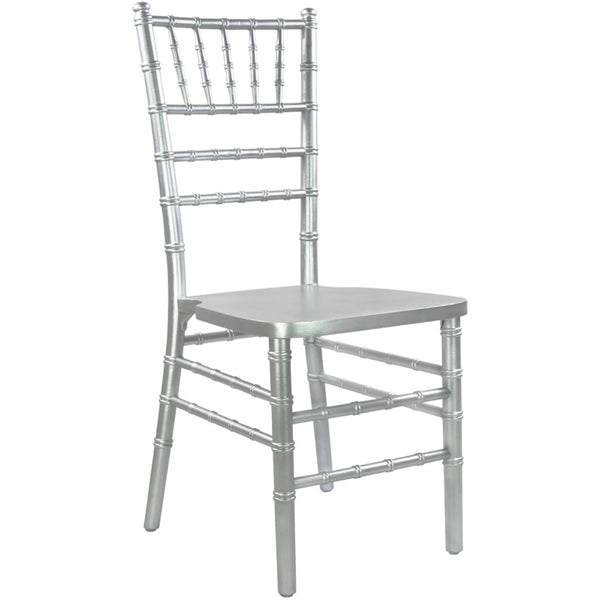 English Elm Advantage Chiavari Chair - Elegant, Durable Seating for Weddings, Banquets & Upscale Events Silver WDCHI-S