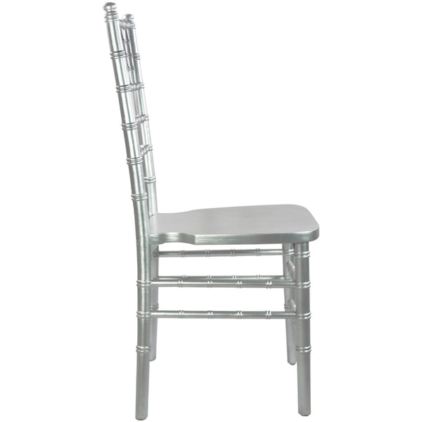 English Elm Advantage Chiavari Chair - Elegant, Durable Seating for Weddings, Banquets & Upscale Events Silver WDCHI-S