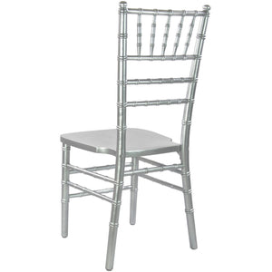 English Elm Advantage Chiavari Chair - Elegant, Durable Seating for Weddings, Banquets & Upscale Events Silver WDCHI-S