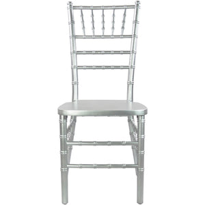 English Elm Advantage Chiavari Chair - Elegant, Durable Seating for Weddings, Banquets & Upscale Events Silver WDCHI-S