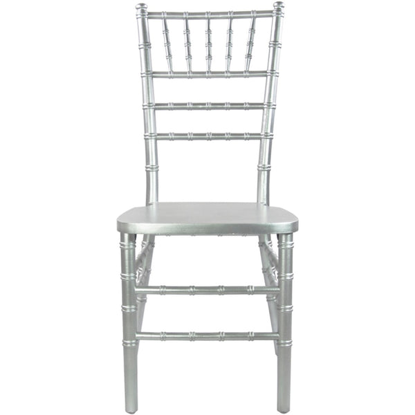 English Elm Advantage Chiavari Chair - Elegant, Durable Seating for Weddings, Banquets & Upscale Events Silver WDCHI-S