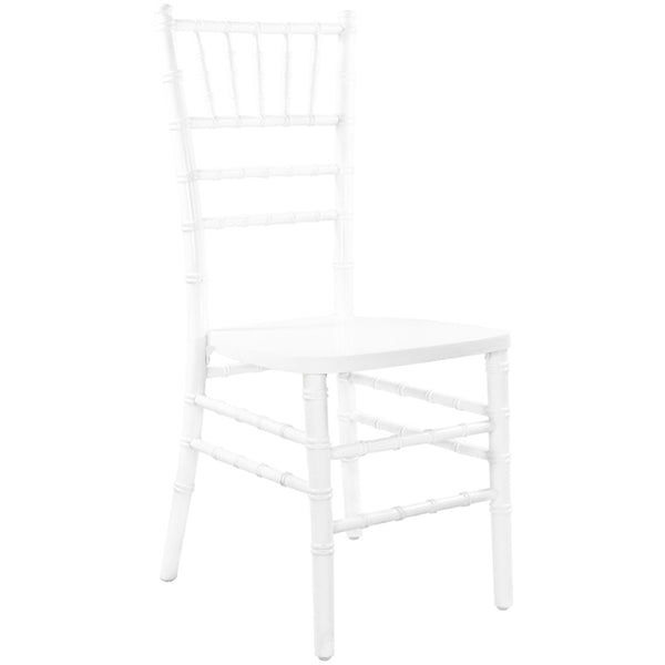 English Elm Advantage Chiavari Chair - Elegant, Durable Seating for Weddings, Banquets & Upscale Events White WDCHI-W