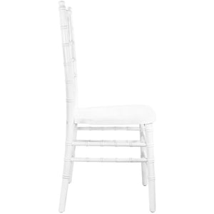 English Elm Advantage Chiavari Chair - Elegant, Durable Seating for Weddings, Banquets & Upscale Events White WDCHI-W