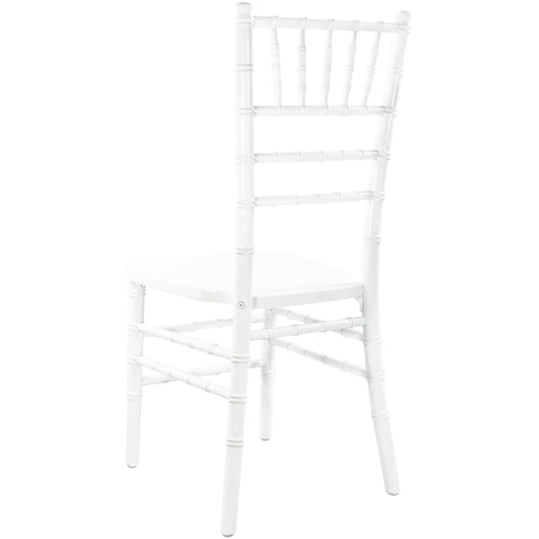 English Elm Advantage Chiavari Chair - Elegant, Durable Seating for Weddings, Banquets & Upscale Events White WDCHI-W
