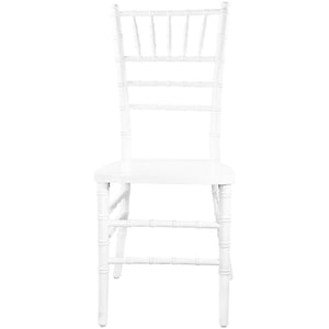 English Elm Advantage Chiavari Chair - Elegant, Durable Seating for Weddings, Banquets & Upscale Events White WDCHI-W