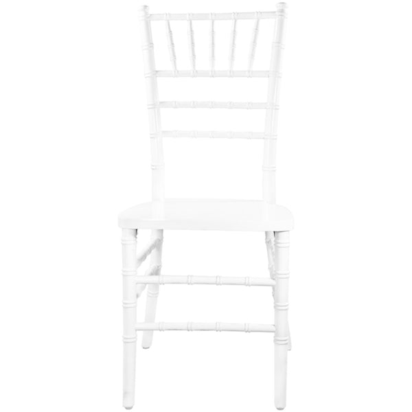 English Elm Advantage Chiavari Chair - Elegant, Durable Seating for Weddings, Banquets & Upscale Events White WDCHI-W