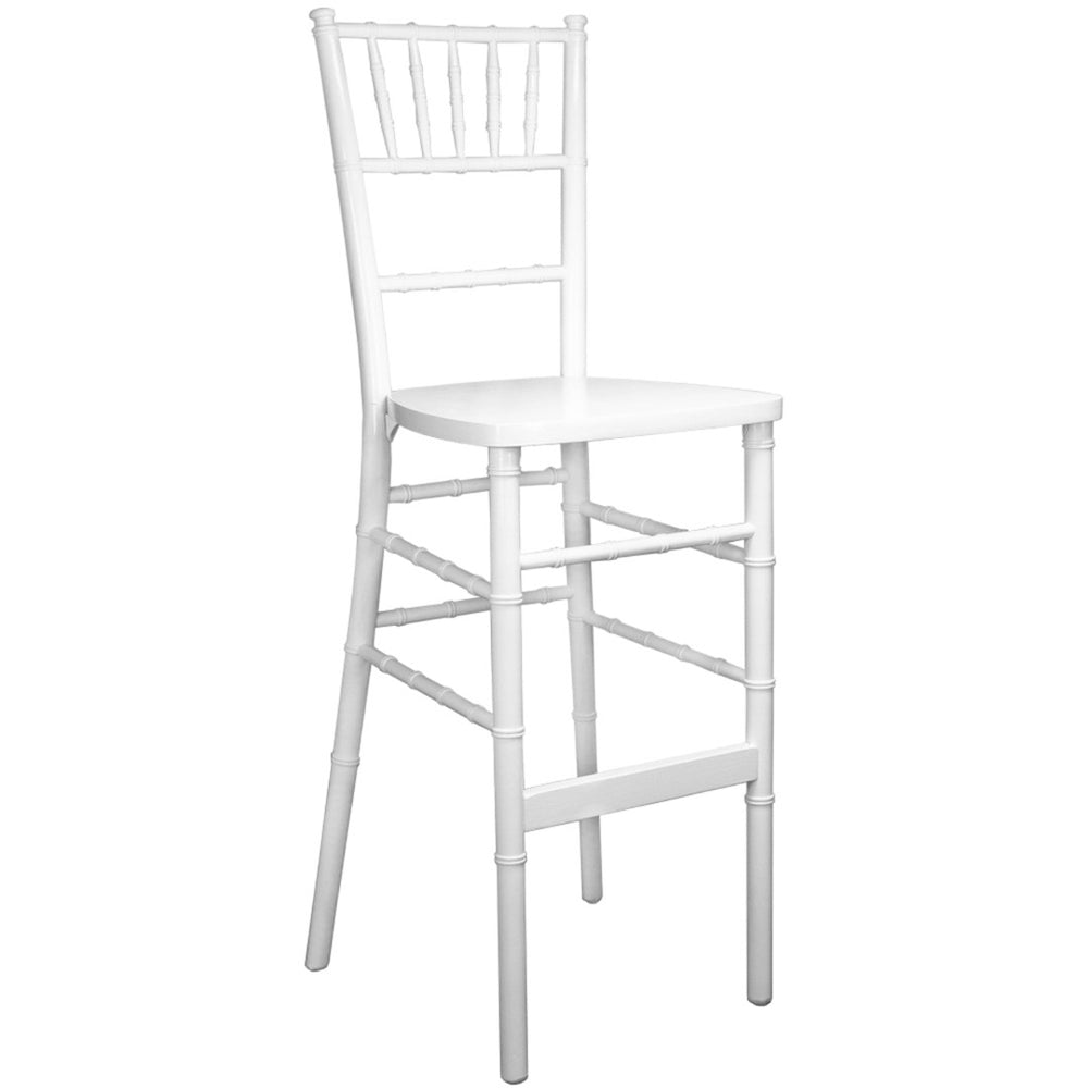 English Elm Advantage Elegant White Chiavari Bar Stools - Durable, Stackable Design for Events & Hospitality WDCHIBAR-WHITE