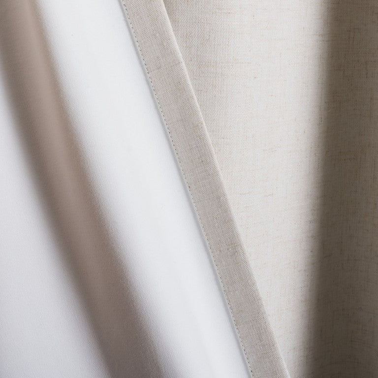 Safavieh Katerini Ivory Grommet Blackout Panel Twill Textured Linen Blend for Modern Rooms WDT1012A-5296