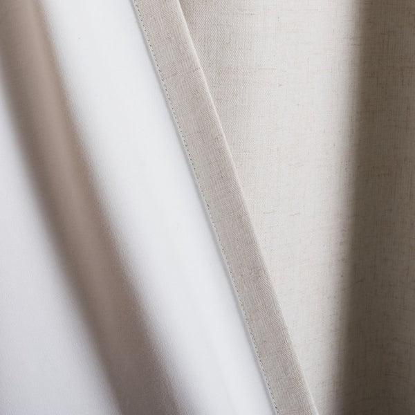 Safavieh Katerini Ivory Grommet Blackout Panel Twill Textured Linen Blend for Modern Rooms WDT1012A-5296