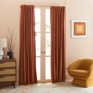 Safavieh Jiana Window Treatment/Rust Rust 100%Cotton Velvet,Tab Top WDT1058A-5284