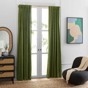 Safavieh Rosedale Window Treatment/Green Green 60%Cotton+40%Viscose Velvet,Tab Top WDT1062C-5284