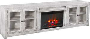 Avery Loft Ghost Black 97" Fireplace Console w/ 4 Doors DY1970-GHT Aspenhome