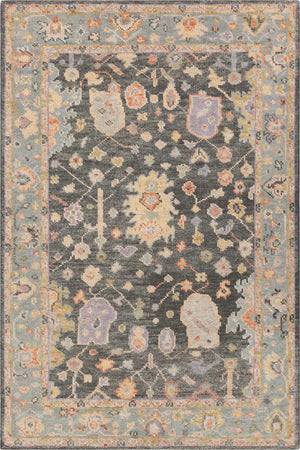 Chandra Rugs Hand Knotted Traditional Rug – Exquisite Artistry, Luxurious Wool Blend, Timeless Elegance For Your Home Black,Blue,Orange,Multi Wool + Cotton Wen58100-79106