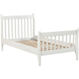 Hearth and Haven Harper Platform Bed Frame Mattress Foundation with Solid Wood Slat Support, Twin, White WF187441KAA