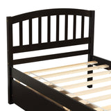 Hearth and Haven Twin Platform Storage Bed with Two Drawers and Headboard, Espresso