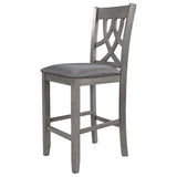 2-Piece Padded Counter Height Dining Chairs, Grey