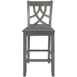 Hearth and Haven 2 Piece Padded Counter Height Dining Chairs, Grey