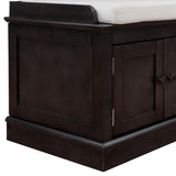 Hearth and Haven Eli Storage Bench with 4 Doors and Adjustable Shelves, Espresso WF284227AAP