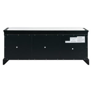 English Elm Trexm Entryway Storage Bench with Drawers Cabinets and Removable Velvet Cushion Black WF288172AAB