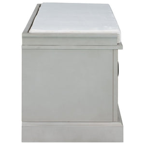 English Elm Trexm Entryway Storage Bench with Drawers Cabinets and Removable Velvet Cushion Gray Wash WF288172AAE