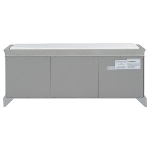 English Elm Trexm Entryway Storage Bench with Drawers Cabinets and Removable Velvet Cushion Gray Wash WF288172AAE