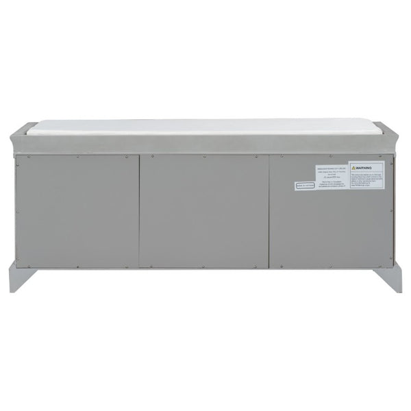 English Elm Trexm Entryway Storage Bench with Drawers Cabinets and Removable Velvet Cushion Gray Wash WF288172AAE