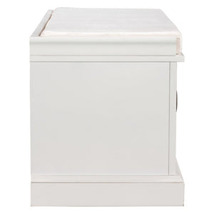 English Elm Trexm Entryway Storage Bench with Velvet Cushion Drawers Cabinets Farmhouse White WF288172AAK