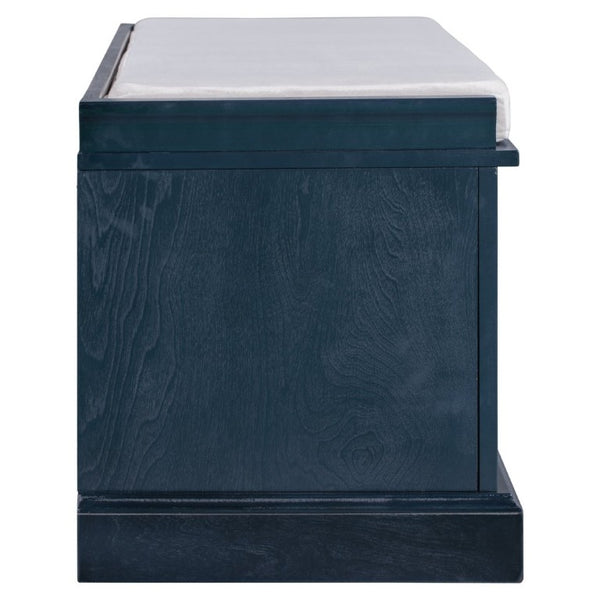 English Elm Trexm Entryway Storage Bench with Velvet Cushion Drawers Cabinets Antique Farmhouse WF288172AAM