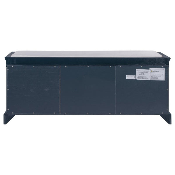 English Elm Trexm Entryway Storage Bench with Velvet Cushion Drawers Cabinets Antique Farmhouse WF288172AAM