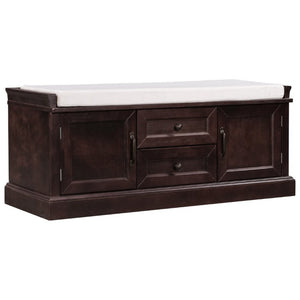 English Elm Trexm Entryway Storage Bench with Drawers Cabinets and Removable Velvet Cushion Espresso WF288172AAP